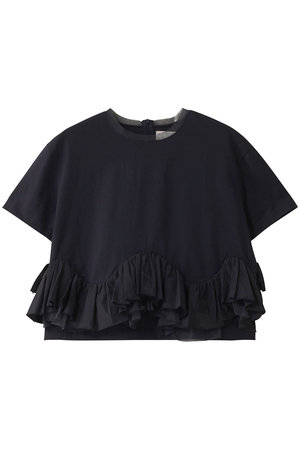 マリリンムーン/MARILYN MOONのタフタスパイラルラッフルハーフスリーブトップ(110100/110102)