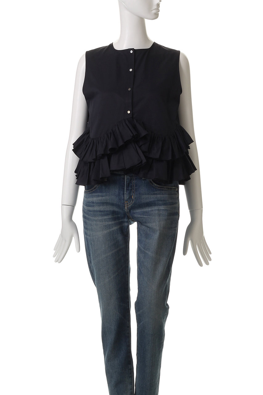 【新品・未使用】MARILYN MOON スパイラルラッフルフリルカットソー MARILYN MOON(マリリンムーン)｜2wayシアースパイラルラッフル