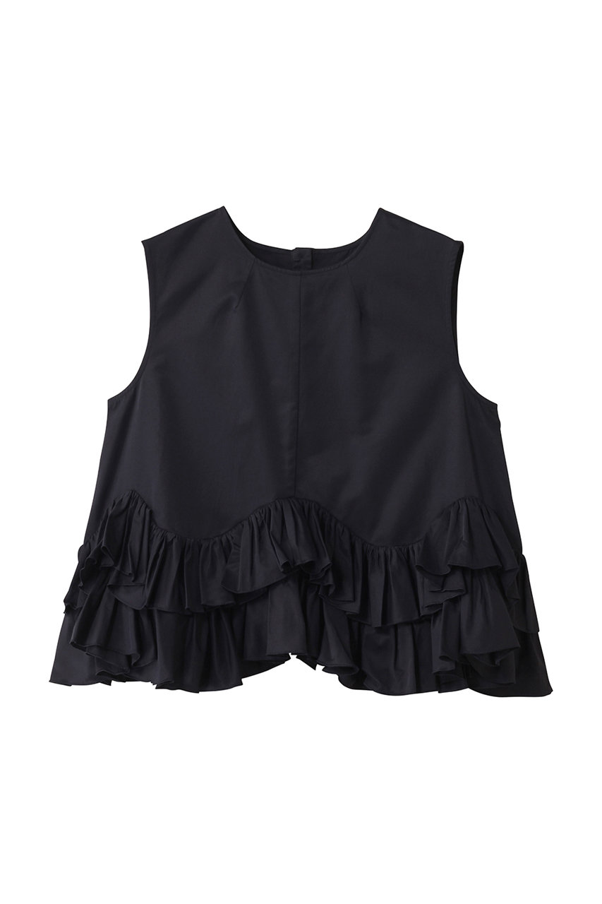 MARILYN MOON 2wayスパイラルラッフルスリーブレスブラウス (ネイビー, F) マリリンムーン ELLE SHOP MARILYN MOON 2wayスパイラルラッフルスリーブレスブラウス (ネイビー, F) マリリンムーン ELLE SHOP