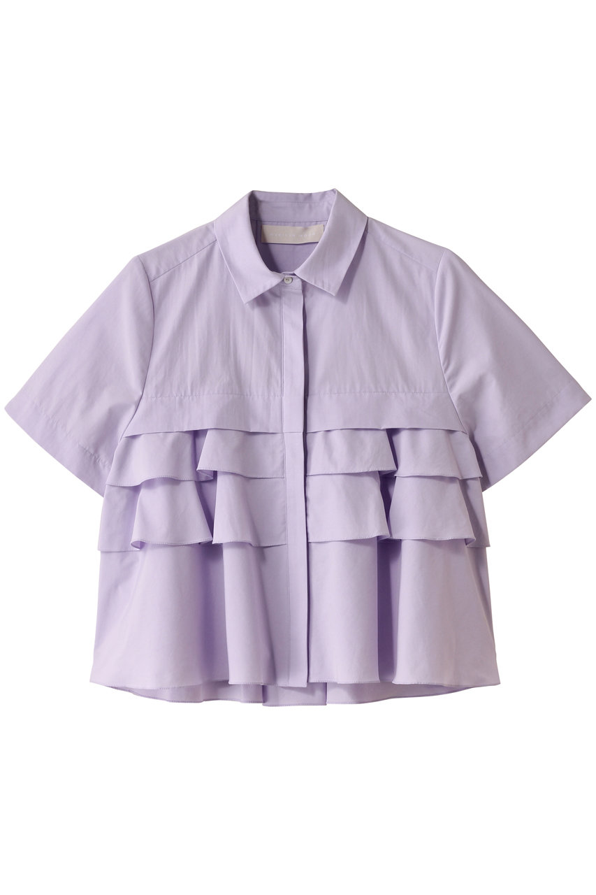 MARILYN MOON レイヤードラッフルハーフスリーブブラウス (ラベンダー, F) マリリンムーン ELLE SHOP MARILYN MOON レイヤードラッフルハーフスリーブブラウス (ラベンダー, F) マリリンムーン ELLE SHOP