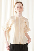 シアーラッフルピンタックブラウス