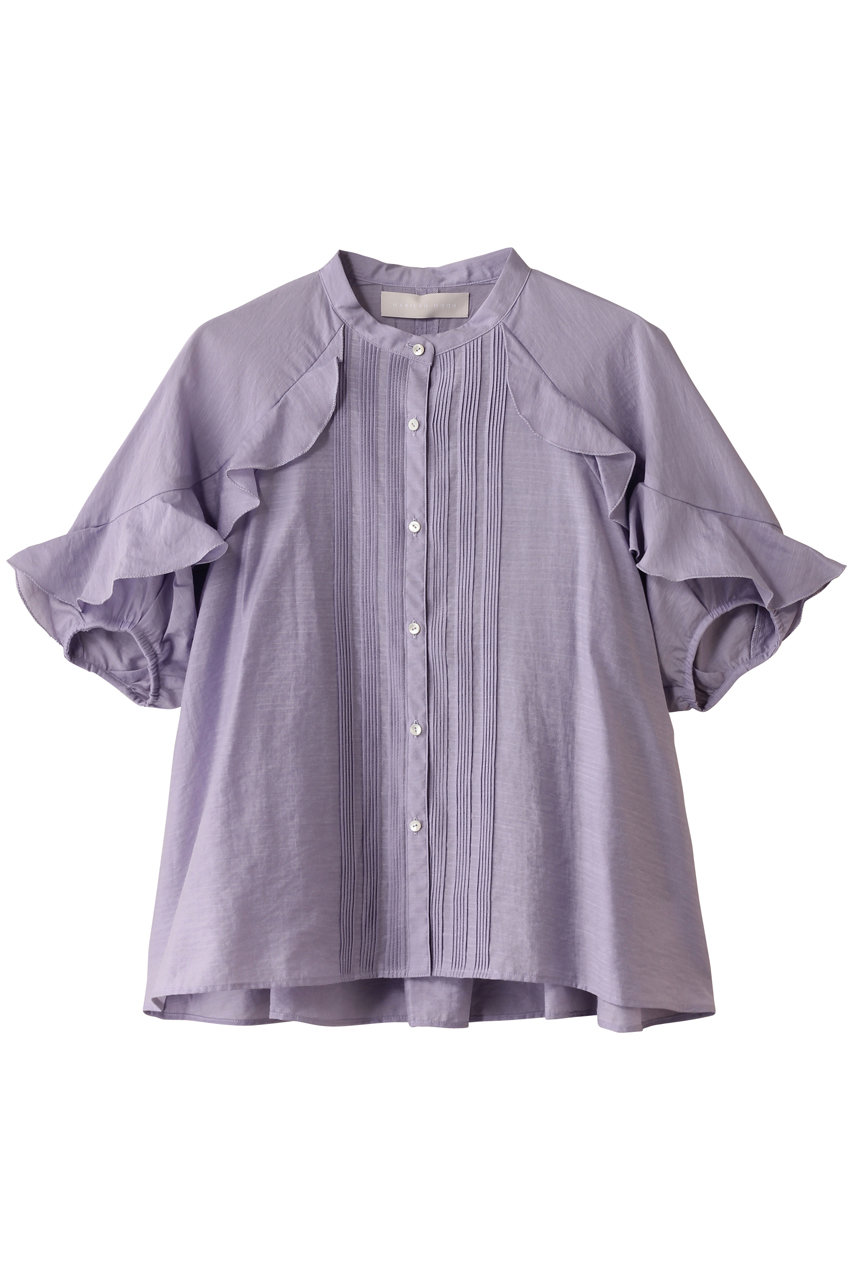 MARILYN MOON シアーラッフルピンタックブラウス (ラベンダー, F) マリリンムーン ELLE SHOP MARILYN MOON シアーラッフルピンタックブラウス (ラベンダー, F) マリリンムーン ELLE SHOP
