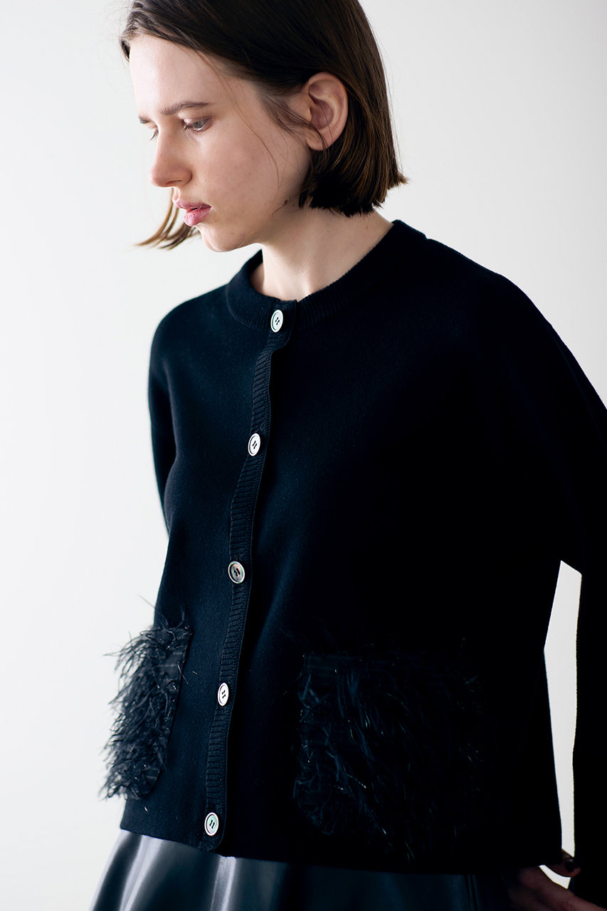 新品。マリリンムーン 2way フリルカシミヤ カーデ黒 新品。マリリンムーン 2way フリルカシミヤ カーデ黒 - メルカリ