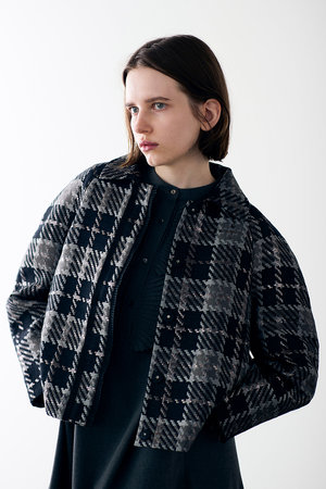 ELISA エルザ⭐︎美品☆ネイビーのコットンツイードジャケット☆ ジャケットの通販｜ELLE SHOP (エル・ショップ)