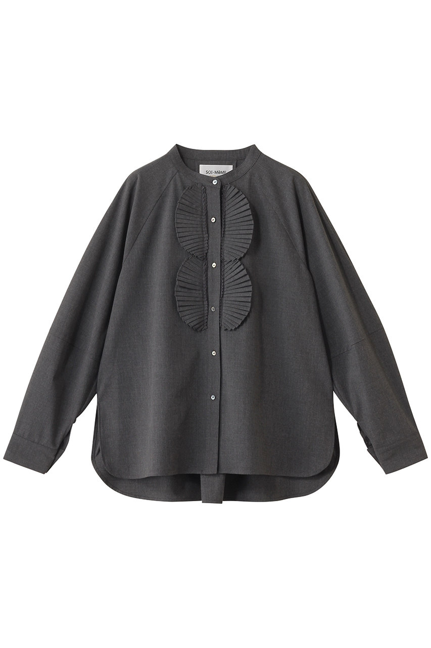 マリリンムーン/MARILYN MOONの【SOI-MeME】プリーツジャボブラウス(チャコール/4253-119)