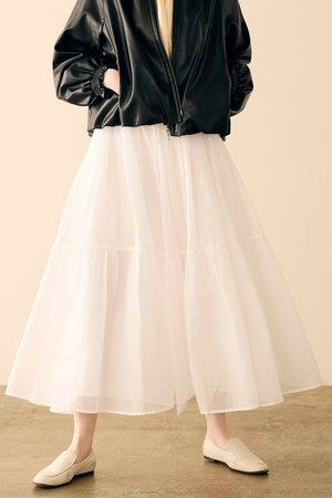 マリリンムーン/MARILYN MOONのシアースターチドコットンギャザースカート(110700/110703)