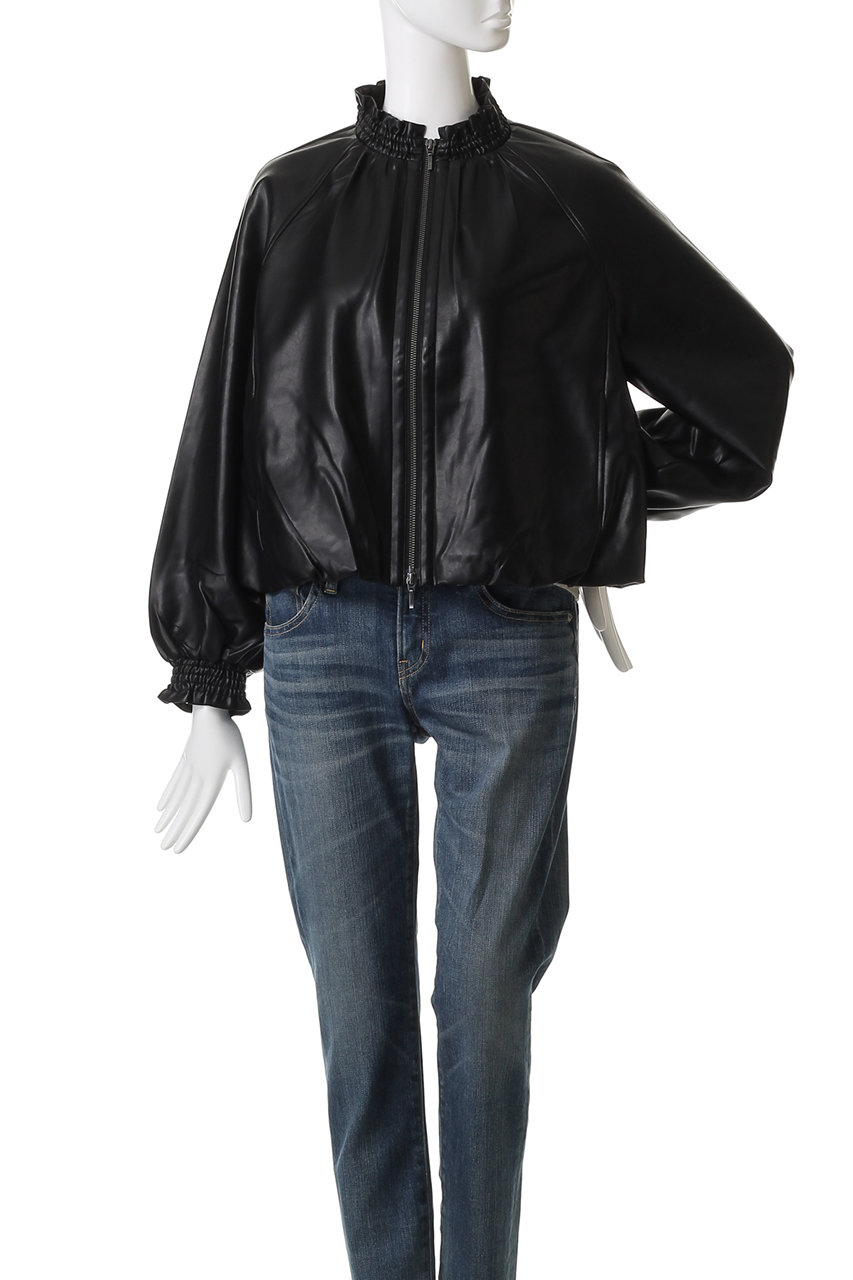 MARILYN MOON マリリンムーン ノーカラーレザージャケット　美品　黒 マリリンムーン MARILYN MOON MARILYN MOON ジャケット 4254-197