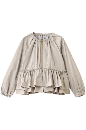 マリリンムーン レース　ブルゾン　ペプラム ベージュ　ライトアウター　光沢感 マリリンムーン レース ブルゾン ペプラム ベージュ ライト