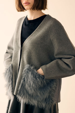 マリリンムーン/MARILYN MOONのシャギーポケットミラノリブジャケット(110800/110801)