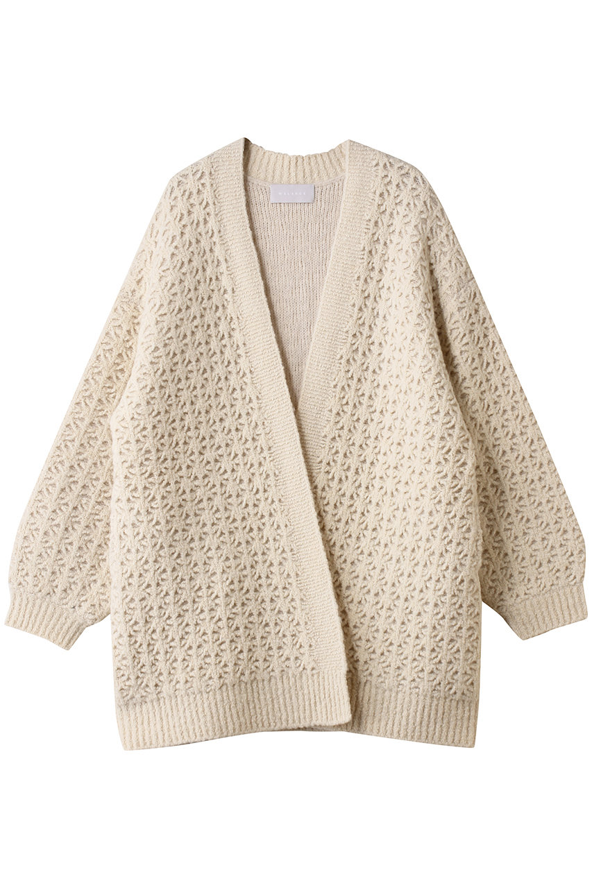 マリリンムーン/MARILYN MOONの【WALANCE】ダブルクロシェミドルゲージニットカーディガン(アイボリー/3253-017)