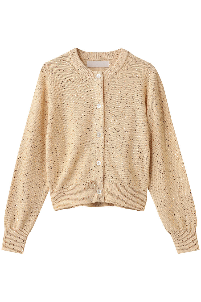 コットンポリエステルスパンコールカーディガン