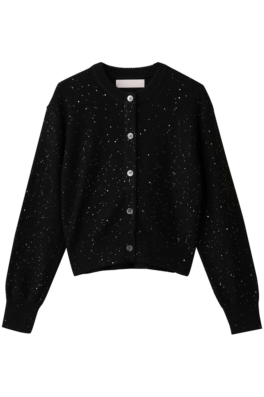 コットンポリエステルスパンコールカーディガン