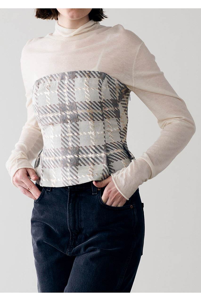 MARILYN MOON(マリリンムーン)｜16Gシアーウールハイネックニット/オフ