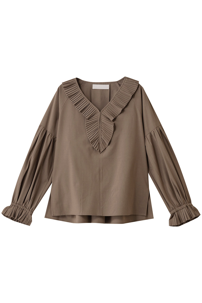 マリリンムーン/MARILYN MOONのプリーツジャボブラウス(モカ/4254-118)