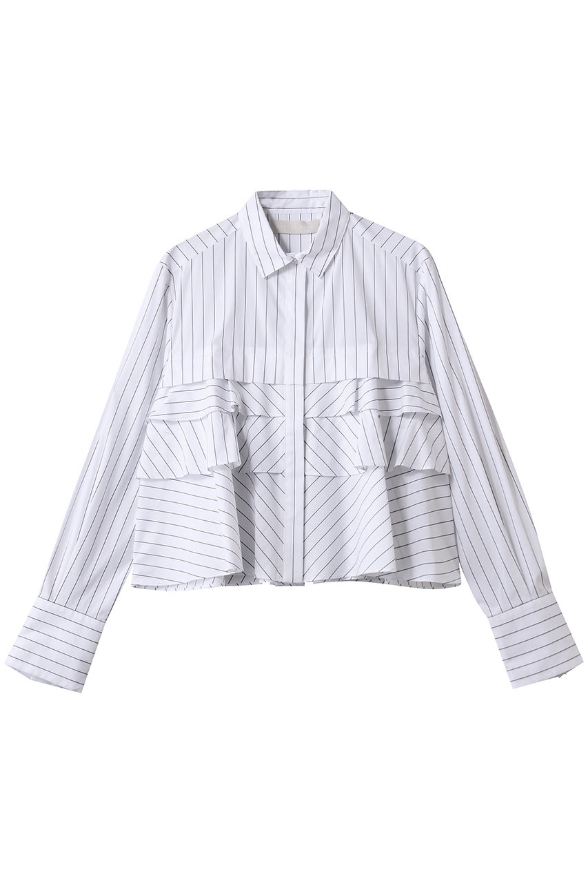 マリリンムーン/MARILYN MOONのレイヤードラッフルブラウス(ホワイト×ブラック/4254-128)