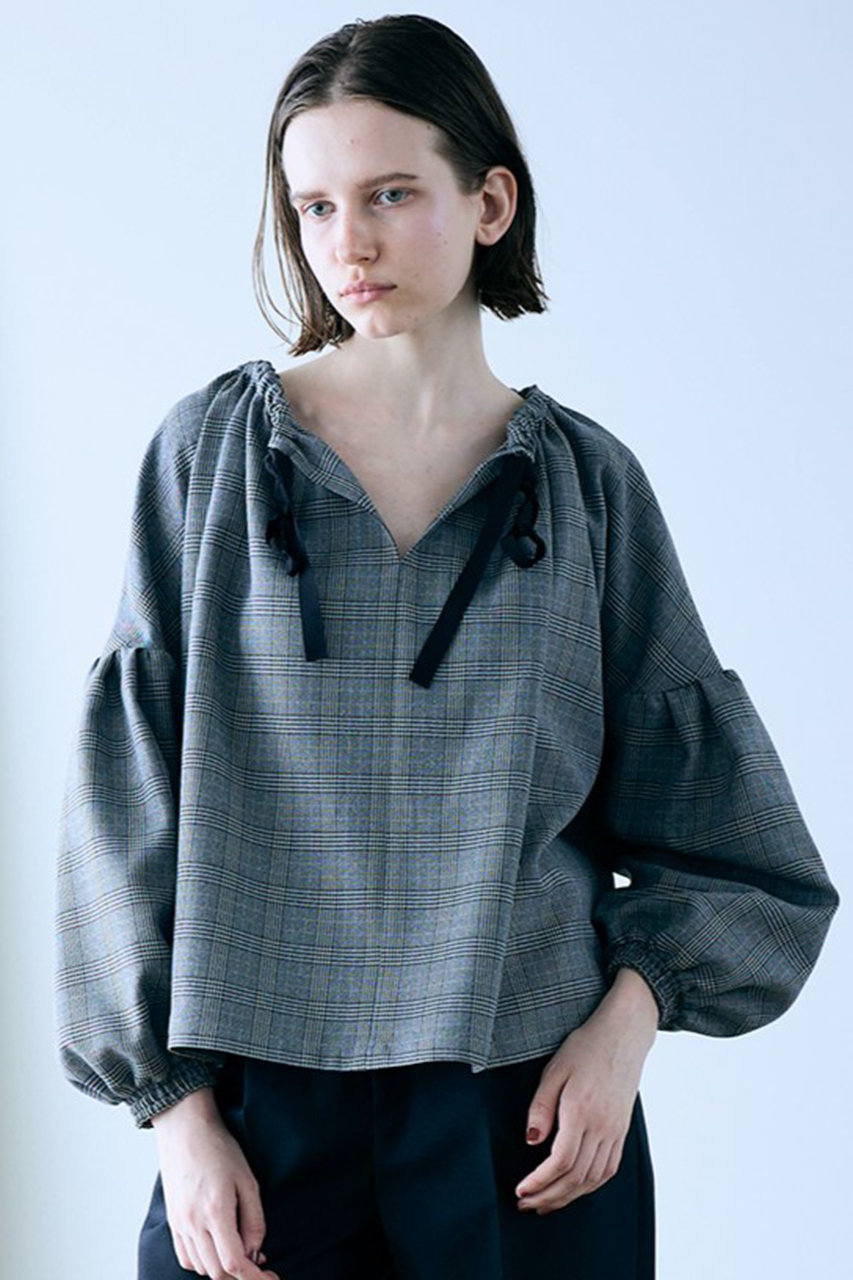 MARILYN MOON(マリリンムーン)｜グレンチェック 2way ブラウス/グレー