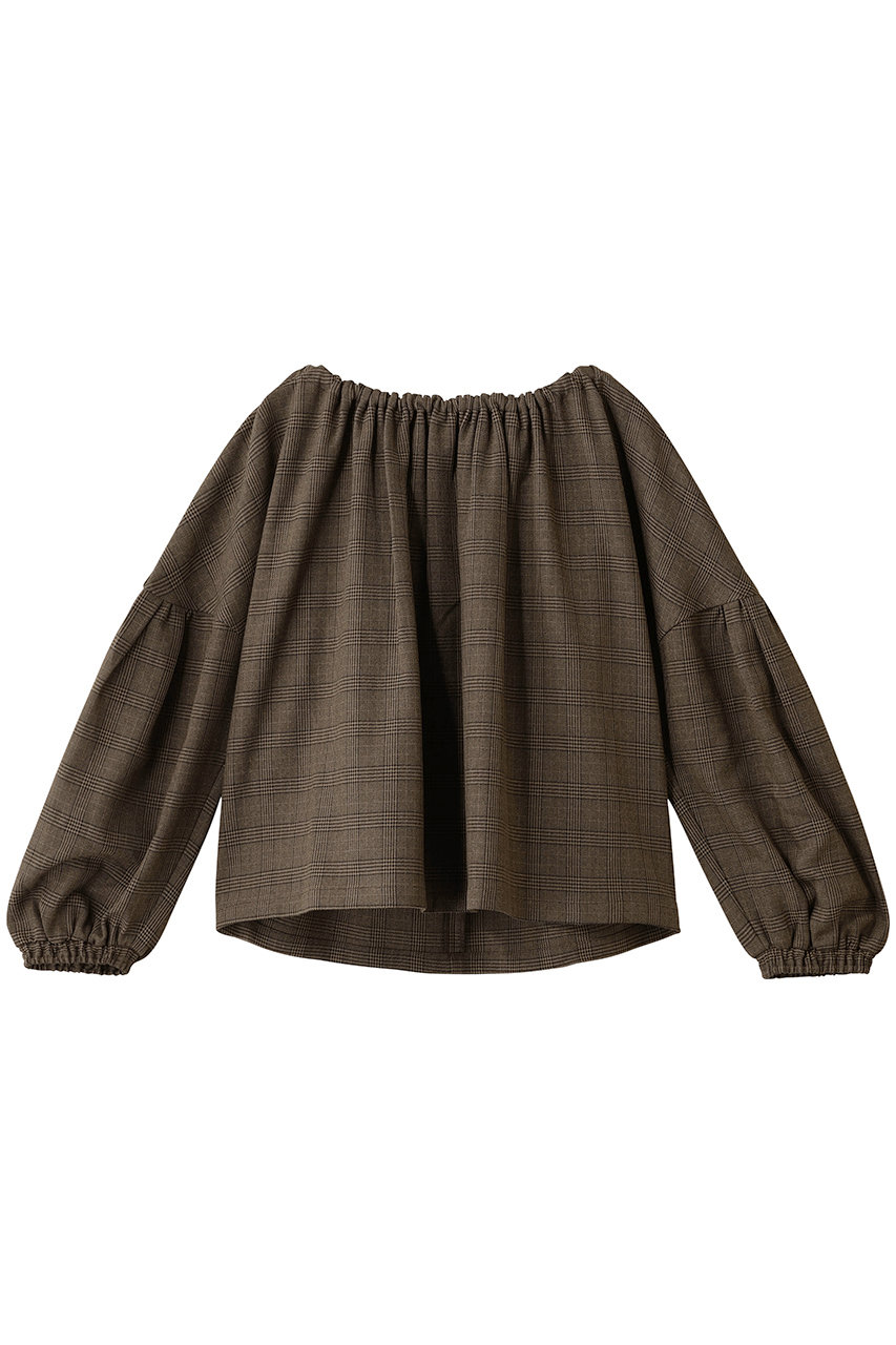 マリリンムーン/MARILYN MOONのグレンチェック 2way ブラウス(モカブラウン/4254-101)