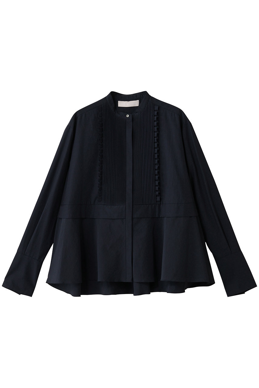 MARILYN MOON タックフリルフレアシャツ (ネイビー, F) マリリンムーン ELLE SHOP MARILYN MOON タックフリルフレアシャツ (ネイビー, F) マリリンムーン ELLE SHOP