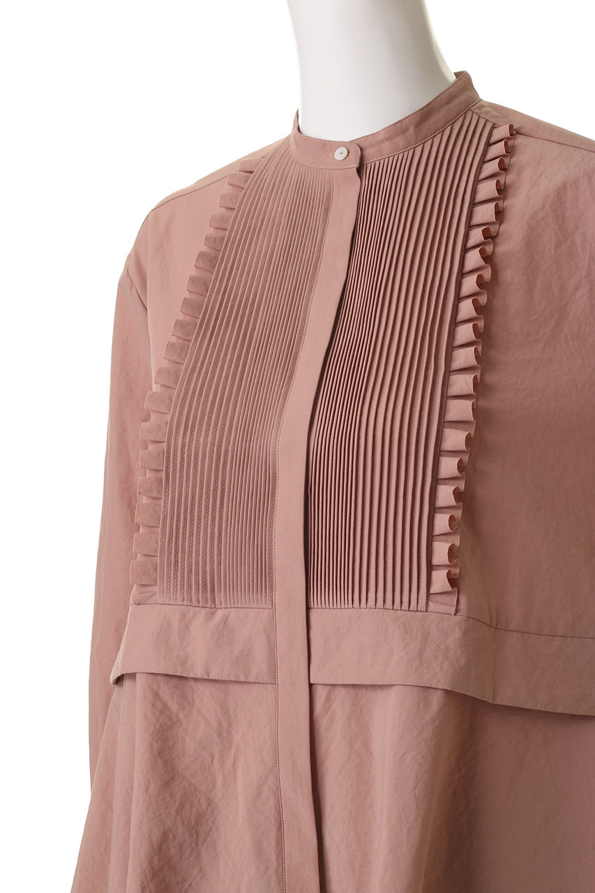 MARILYN MOON(マリリンムーン)｜タックフリルフレアシャツ/ネイビー の