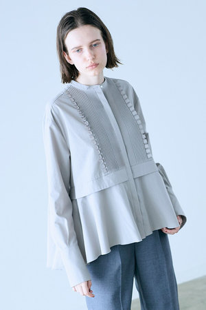 マリリンムーン/MARILYN MOONのタックフリルフレアシャツ(110400/110403)