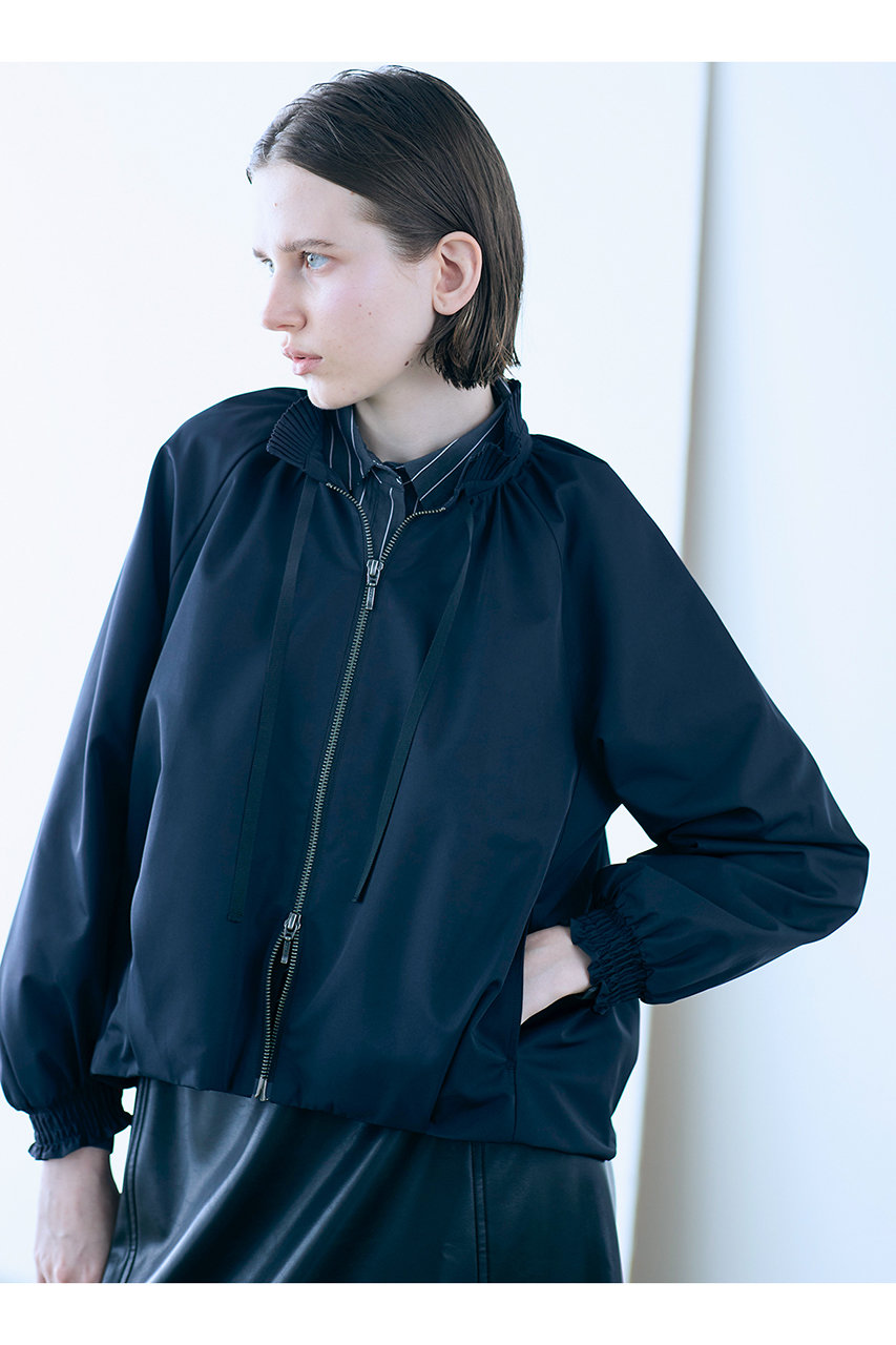 MARILYN MOON(マリリンムーン)｜プリーツツイルブルゾン/ネイビー の