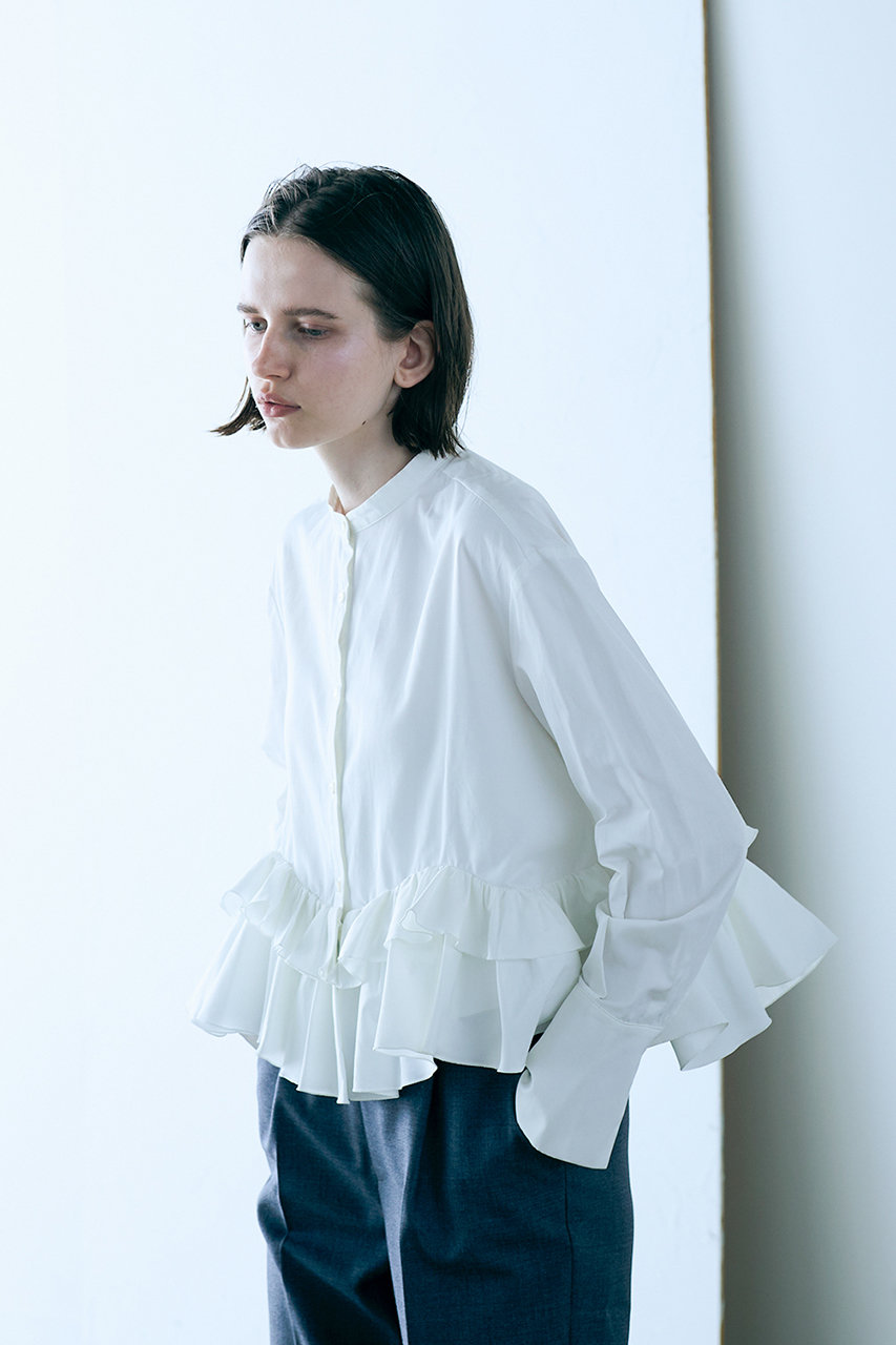 MARILYN MOON(マリリンムーン)｜スパイラルラッフルブラウス/ホワイト