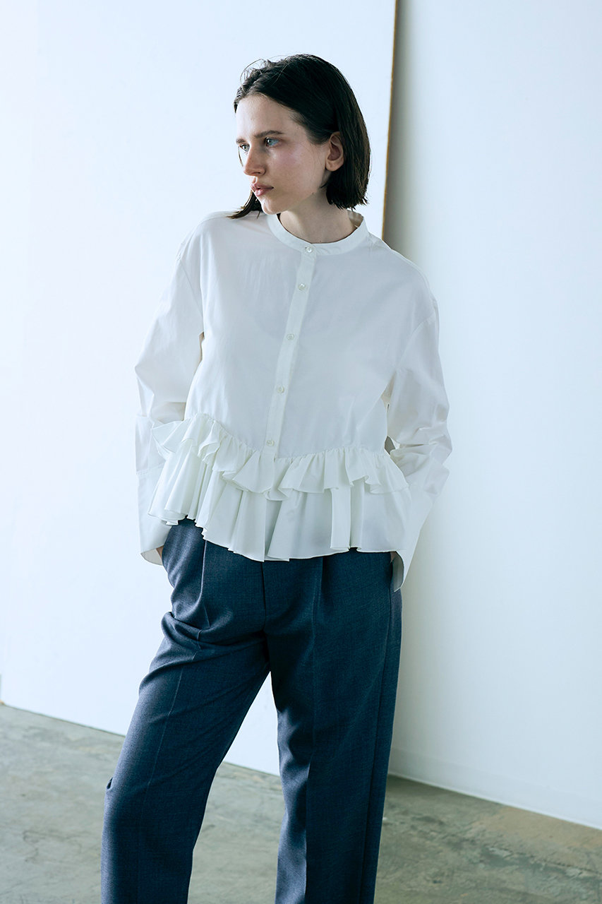 美品 マリリンムーン 2万円 ボリュームスリーブブラウス ホワイト D315