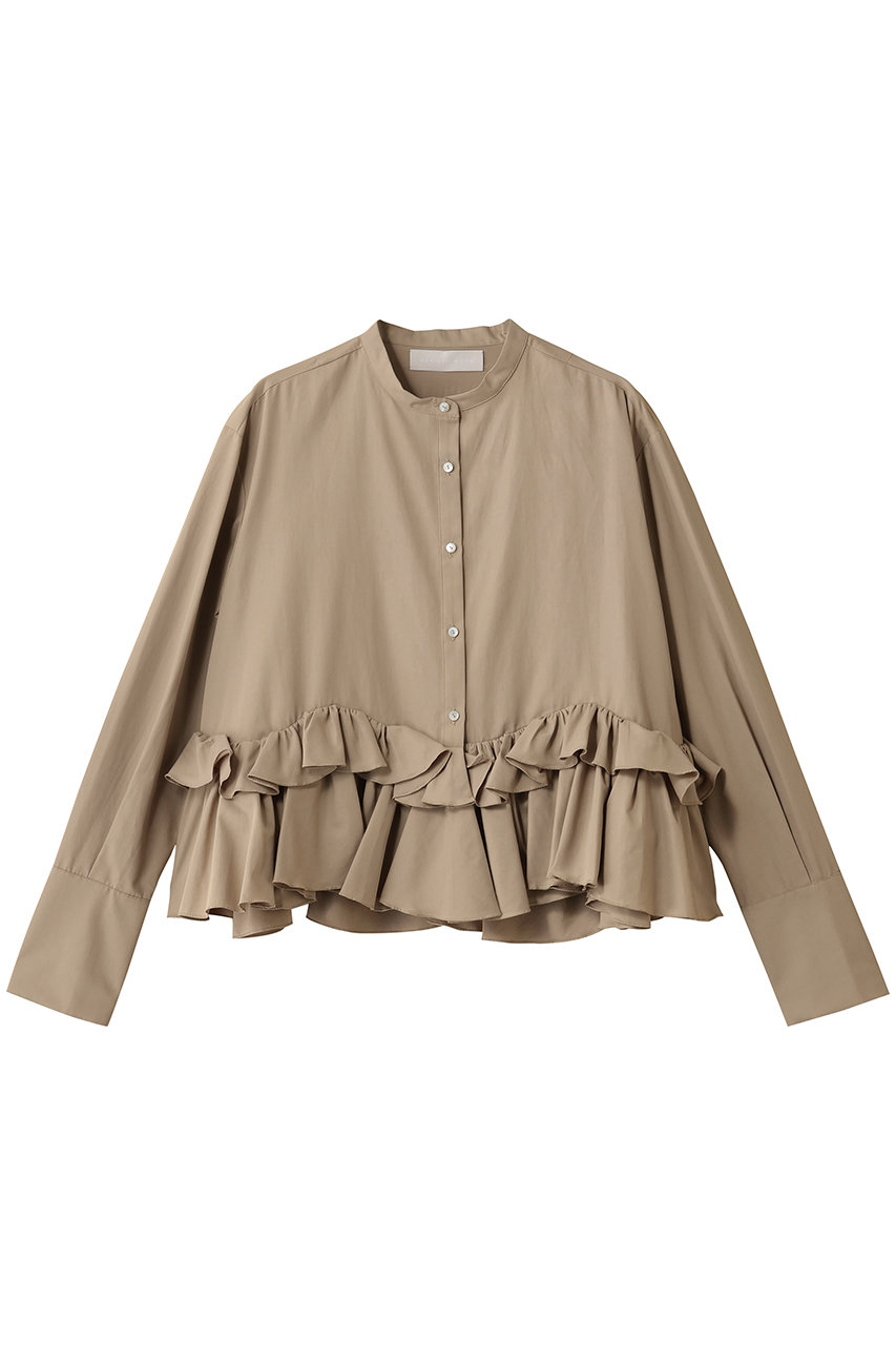 MARILYN MOON スパイラルラッフルブラウス (キャメル, F) マリリンムーン ELLE SHOP