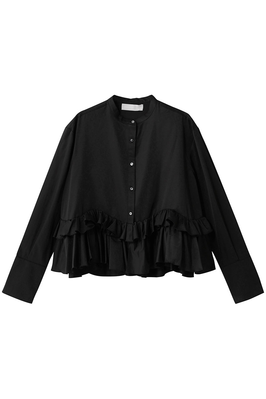 MARILYN MOON スパイラルラッフルブラウス (ブラック, F) マリリンムーン ELLE SHOP