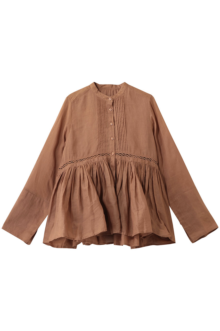 マリリンムーン/MARILYN MOONのシアースターチドコットンレースフレアブラウス(ベージュ/4261-113)