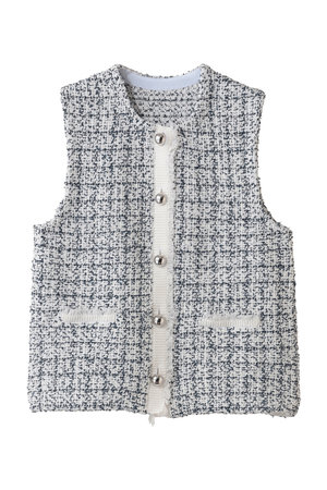 マリリンムーン/MARILYN MOONの【予約販売】【SOI-MeME】ツイードニットフリンジベスト(110800/110806)