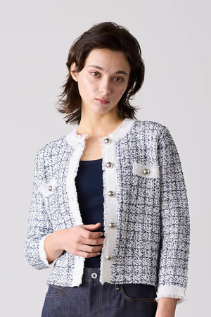 マリリンムーン/MARILYN MOONの【予約販売】【SOI-MeME】ツイードニットフリンジジャケット(110800/110801)