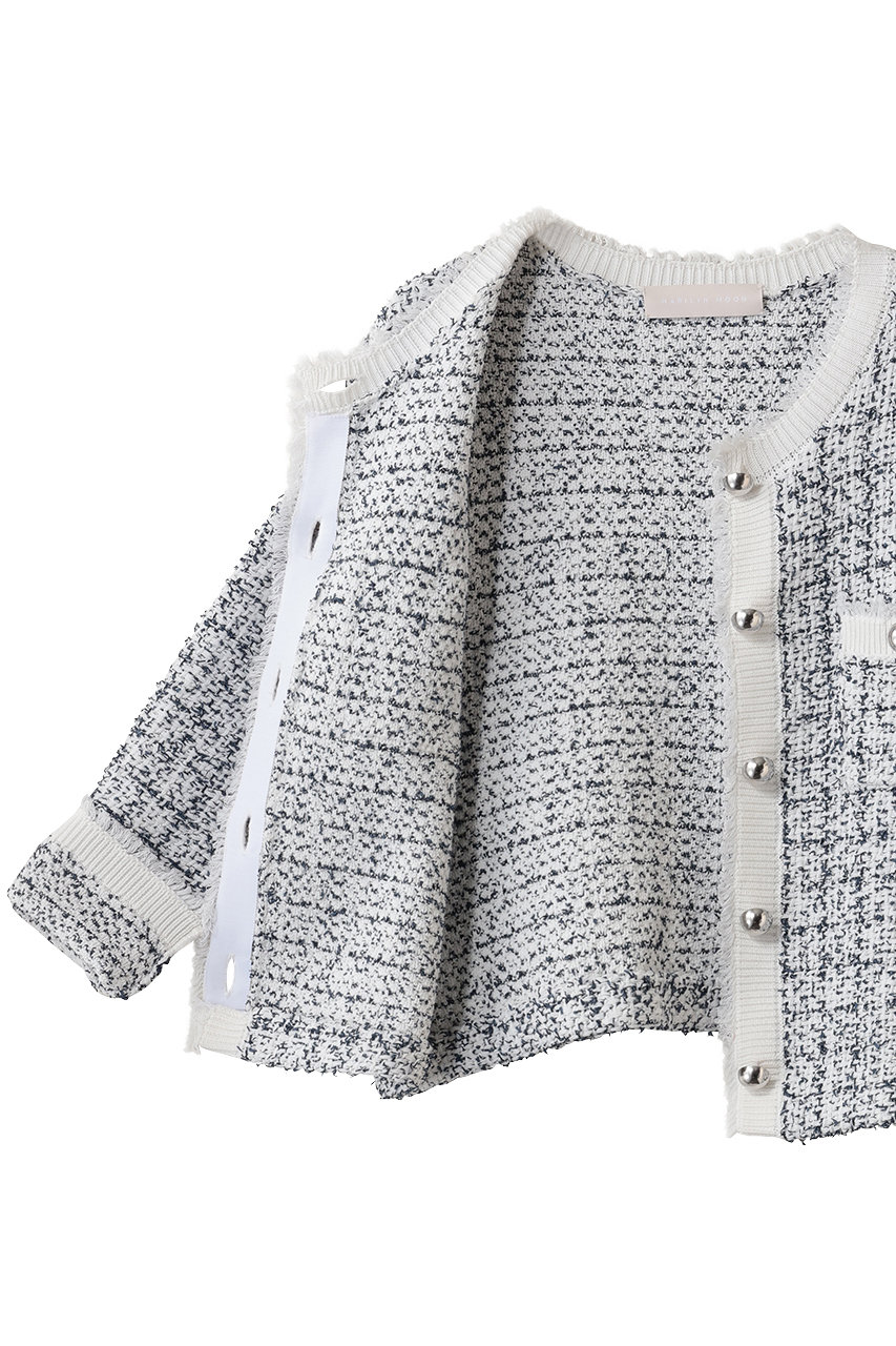 マリリンムーン ニットアウター ホワイト MARILYN MOON(マリリンムーン)｜【予約販売】【SOI-MeME】ツイード