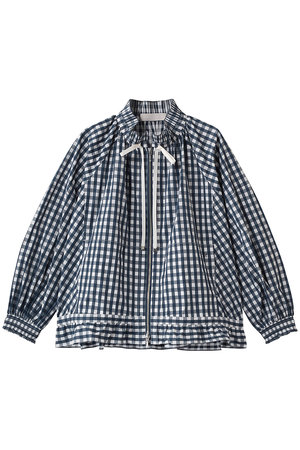 マリリンムーン/MARILYN MOONのギンガムチェックプリーツフリルブルゾン