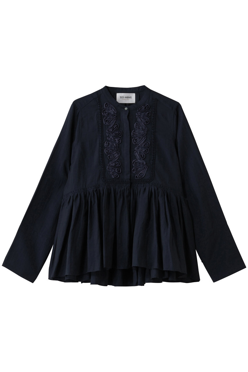 マリリンムーン/MARILYN MOONの【SOI-MeME】コードエンブロイダリーダイヤタックブラウス(ネイビー/4261-101)