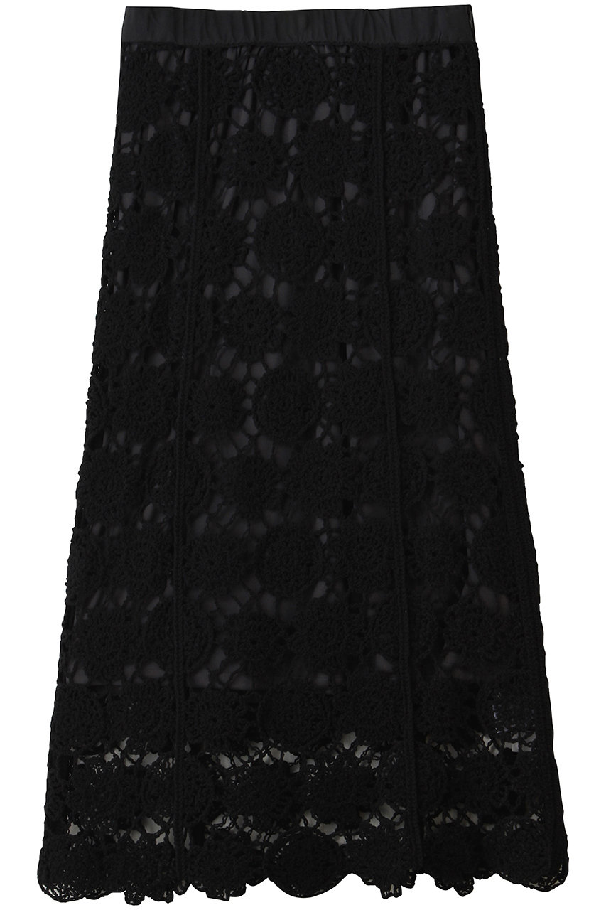 マリリンムーン/MARILYN MOONのクロシェニットスカート(スミブラック/4261-130)