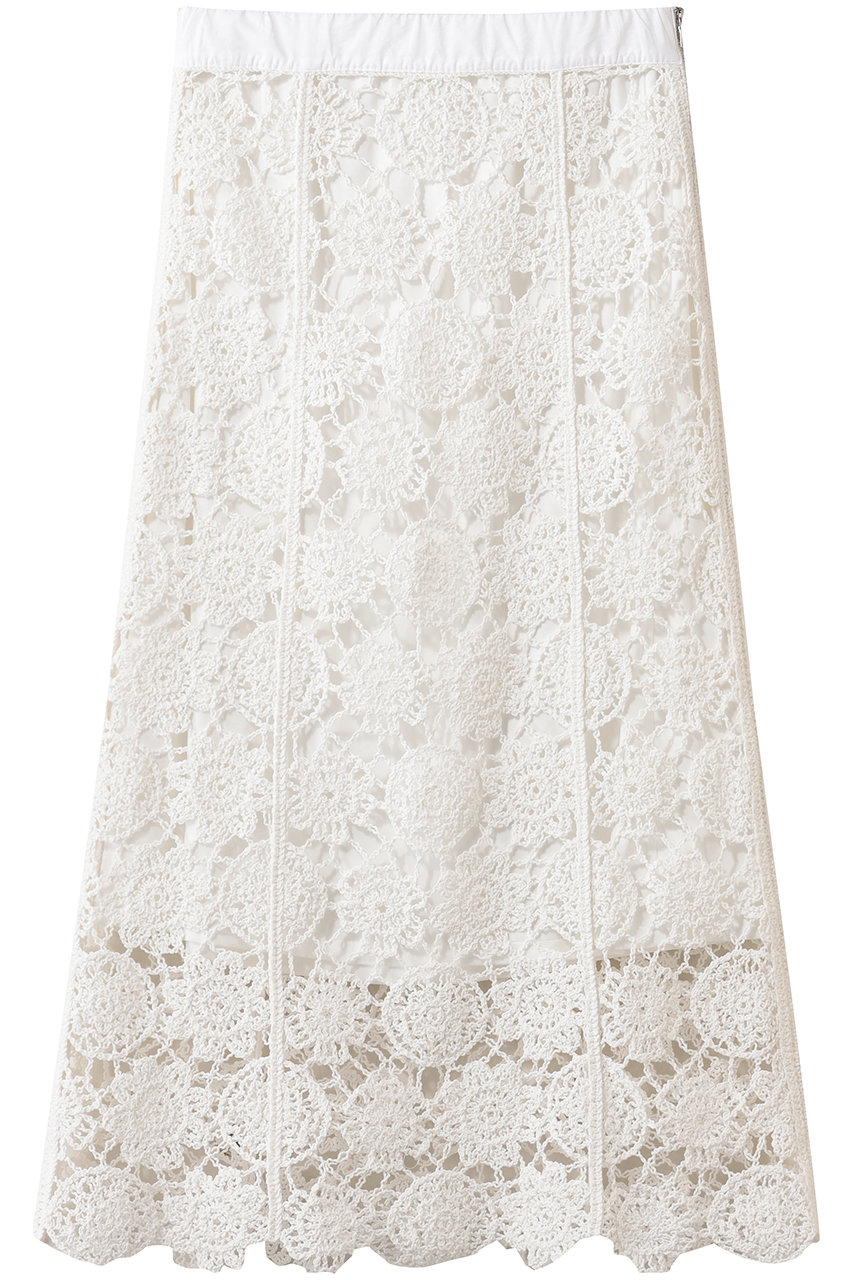 マリリンムーン/MARILYN MOONのクロシェニットスカート(ホワイト/4261-130)