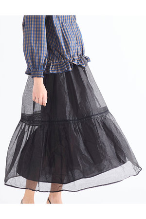 マリリンムーン/MARILYN MOONの【予約販売】シアースターチドコットンレースティアードスカート(110700/110703)