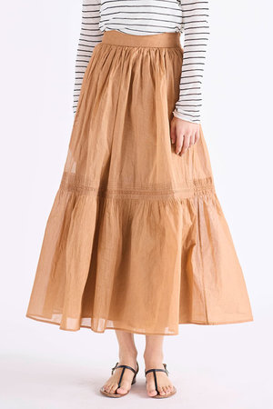 マリリンムーン/MARILYN MOONの【予約販売】シアースターチドコットンレースティアードスカート(110700/110703)