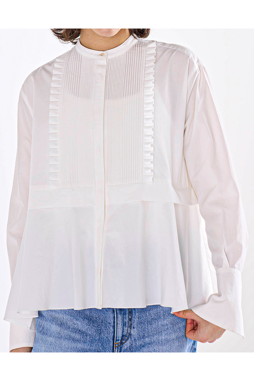 マリリンムーンタックフレアシャツ細ブルーストライプ✖️ホワイト地今季SS マリリンムーンタックフレアシャツ細ブルーストライプ✖️ホワイト地