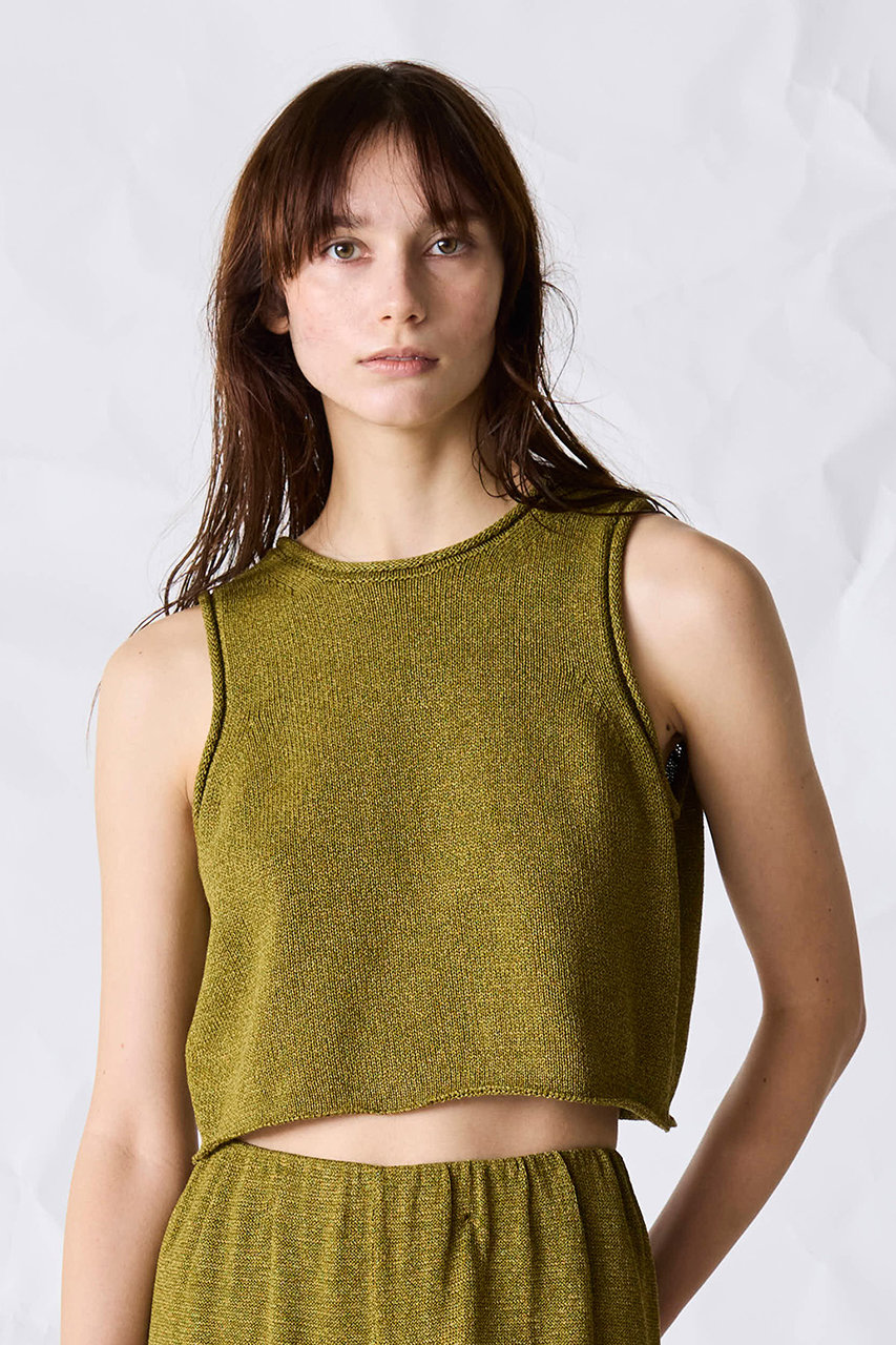 マリリンムーン/MARILYN MOONの【WALANCE】ペーパーニット2wayトップス(オリーブ/3261-001)