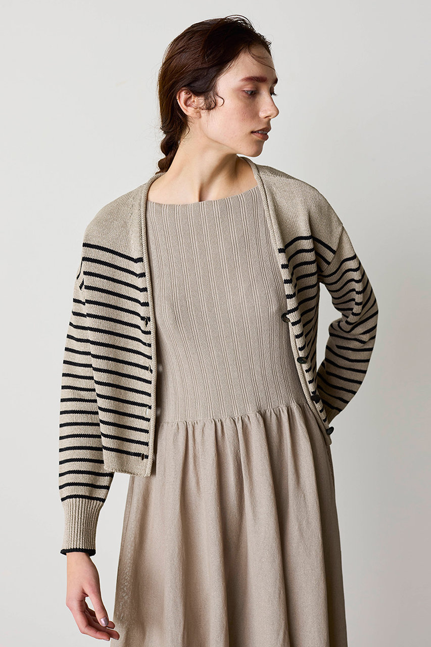 マリリンムーン/MARILYN MOONの【WALANCE】ペーパーニット2wayカーディガン(サンド×ブラック/3261-003)