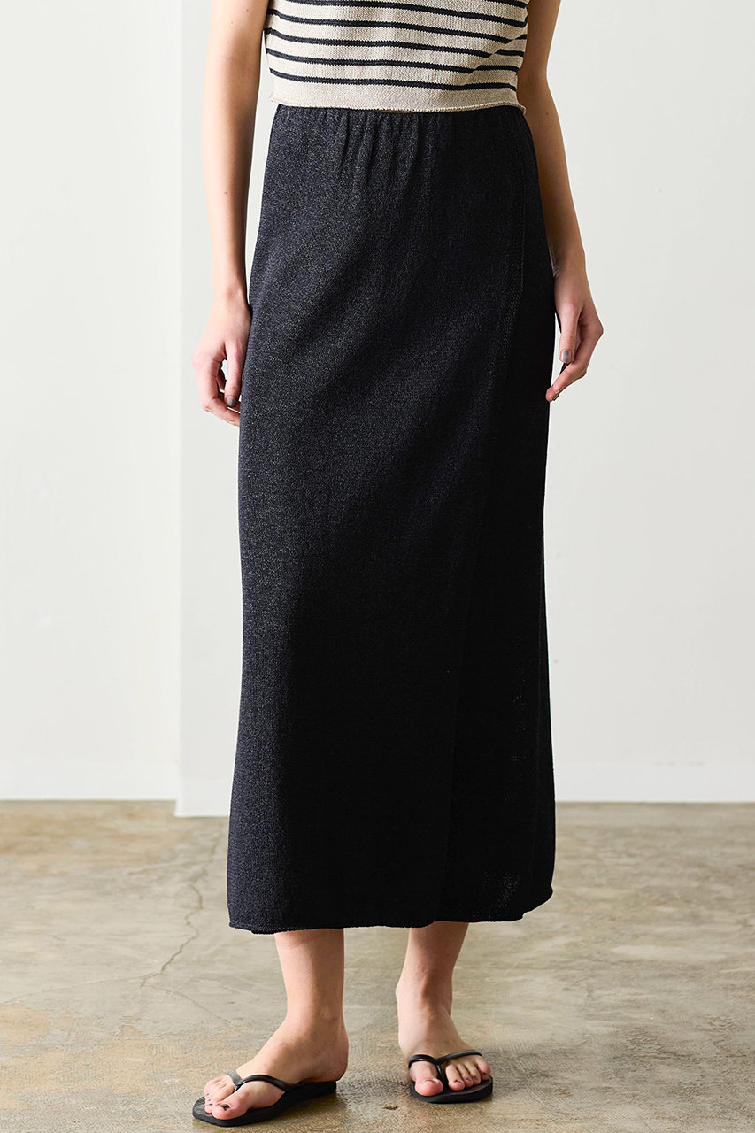 マリリンムーン/MARILYN MOONの【WALANCE】ペーパーニットラップスカート(ブラック/3261-004)