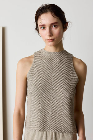 マリリンムーン/MARILYN MOONの【WALANCE】ペーパーニットノースリーブトップス(110300/110301)