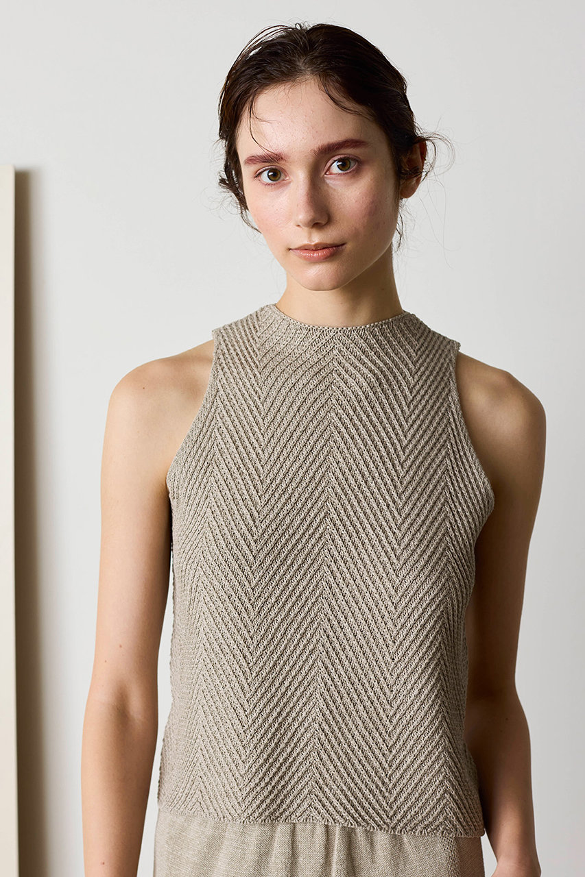 マリリンムーン/MARILYN MOONの【WALANCE】ペーパーニットノースリーブトップス(サンド/3261-005)