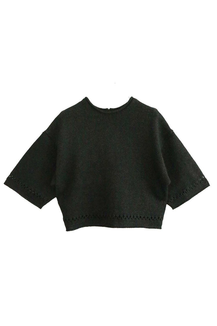 マリリンムーン/MARILYN MOONの【WALANCE】ペーパーニット2waｙハーフスリーブトップス(ブラック/3261-007)