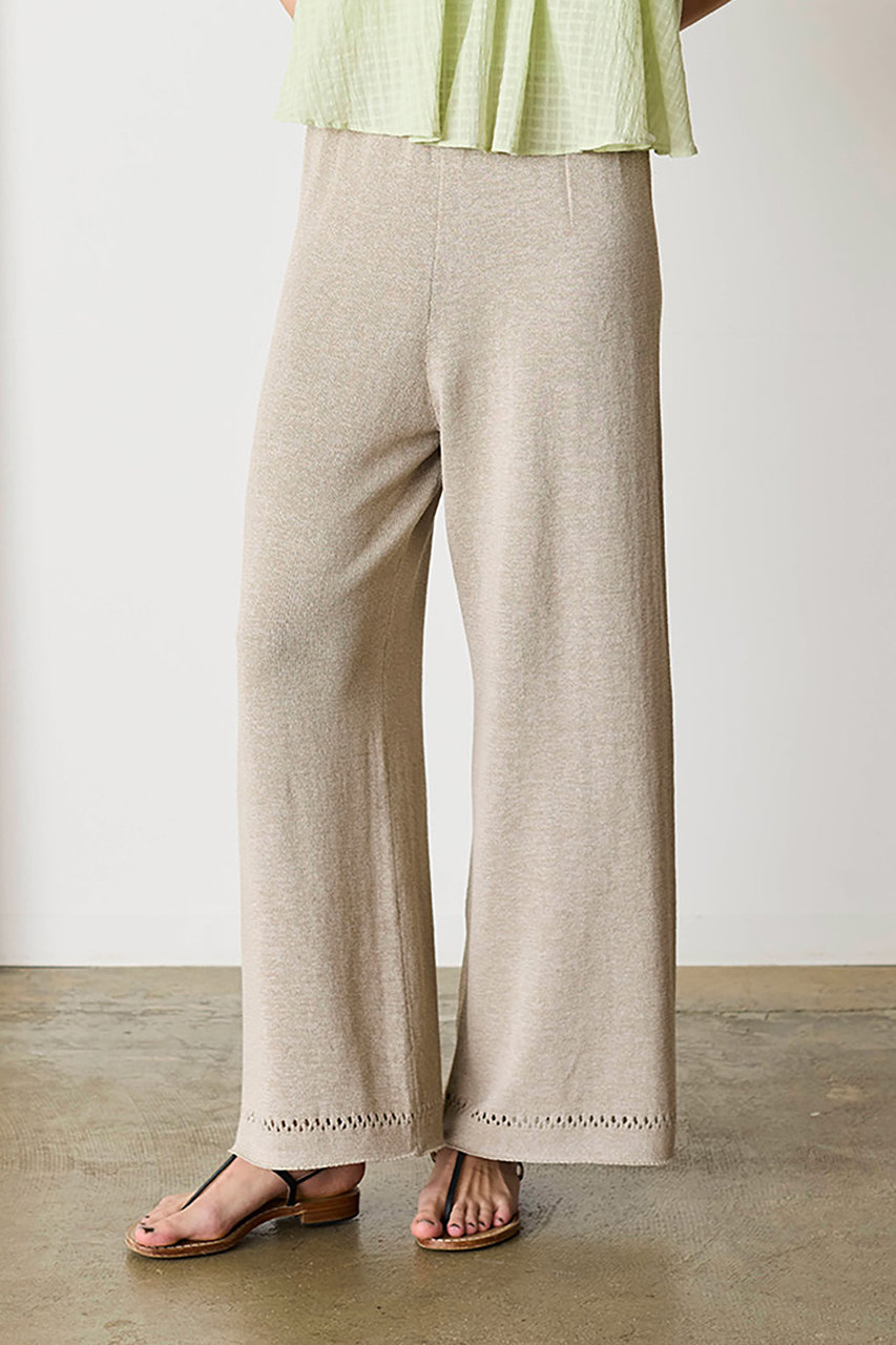 MARILYN MOON 【WALANCE】ペーパーニットパンツ (サンド, F) マリリンムーン ELLE SHOP