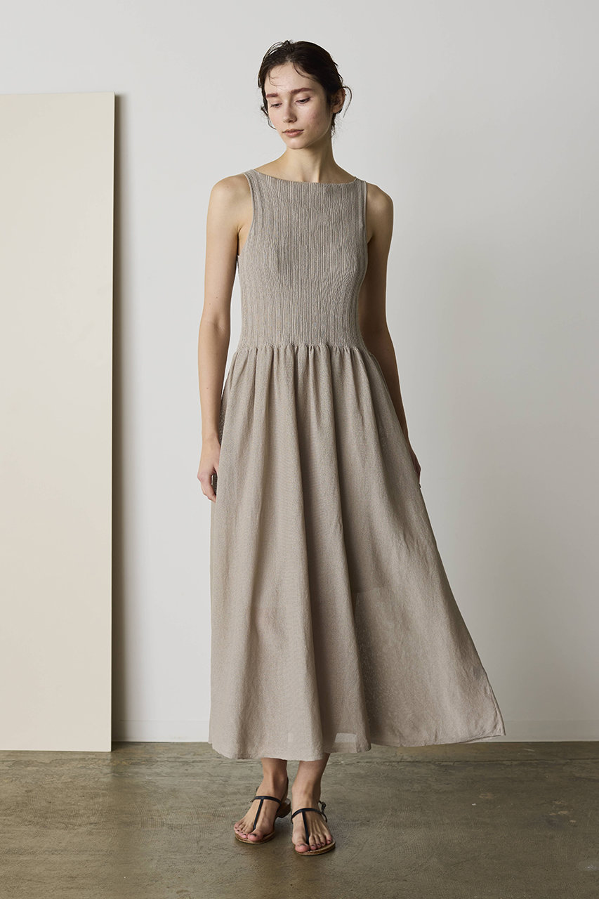 マリリンムーン/MARILYN MOONの【WALANCE】ペーパーリブニットドレス(グレージュ/3261-010)