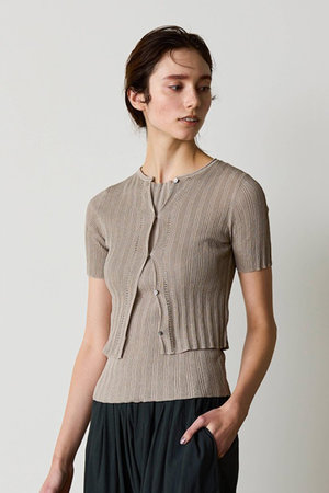 マリリンムーン/MARILYN MOONの【WALANCE】ペーパーリブニット2wayトップス(110300/110301)