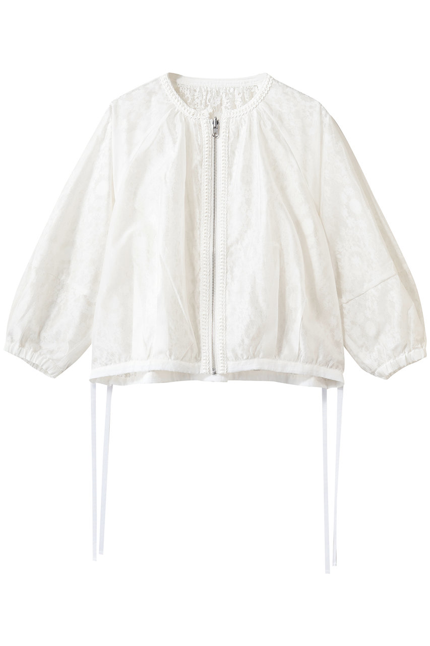 マリリンムーン/MARILYN MOONのリバーシブルシアーレースブルゾン(オフホワイト/4262-149)